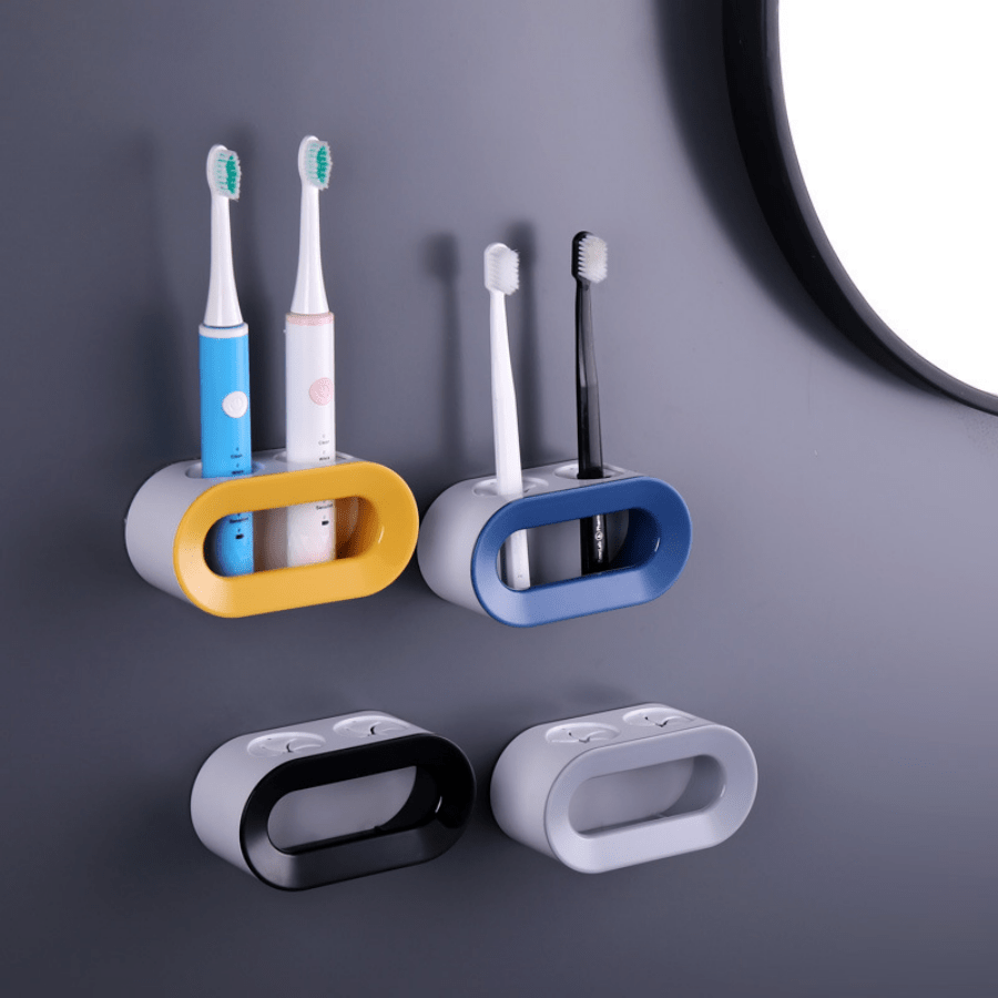 1 pieza - Soporte para cepillo de dientes eléctrico, soporte para pasta de dientes, soporte para cepillo de dientes montado en la pared, soporte para cepillo de dientes de baño de fácil instalación.