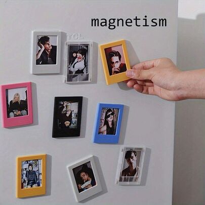 3 Packs/ 6 Pack/ 9 Pack Colorful Magnetic Photo Frames, 3-Inch Refrigerator Magnet Photo Album Frames, Used For Displaying Family Memory Photos, Compatible With Fujifilm Film - Photo Card Display For Home Room, Living Room And Office Decoration, Christmas, Valentine's Day And New Year Gifts