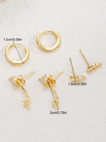 6-Piece Set Of Simple And Elegant Faux Pearl & Rhinestone Bowknot, Leaf And Flower Copper Ear Clips – Suitable For Ladies' Dating, Vacation, Banquets, Parties And Daily Wear