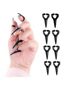 5 stuks/10 stuks/20 stuks vlechtaccessoires retro punk haarselectiegereedschap zinklegering haaraccessoires gothic nagel vinger klauw spike ringen voor het vlechten van haar