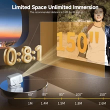 MAGCUBIC supporta il proiettore Android intelligente 4K NATIVO 1080P 420 ANSI con APP Store integrato e altoparlante da 5 W Mini proiettore portatile - Spina tipo C UE (220-240 V) - Visualizzare 8