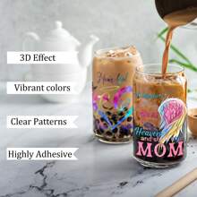 XRTHGS 12PCS/SET UV DTF Cup Wraps In Memory Of Mom Style Self-Adhesive Sticker For Coffee Cups, Water Bottles, Home Decor, Laptops And Refrigerator DIY Crafts(Mug Not Included)