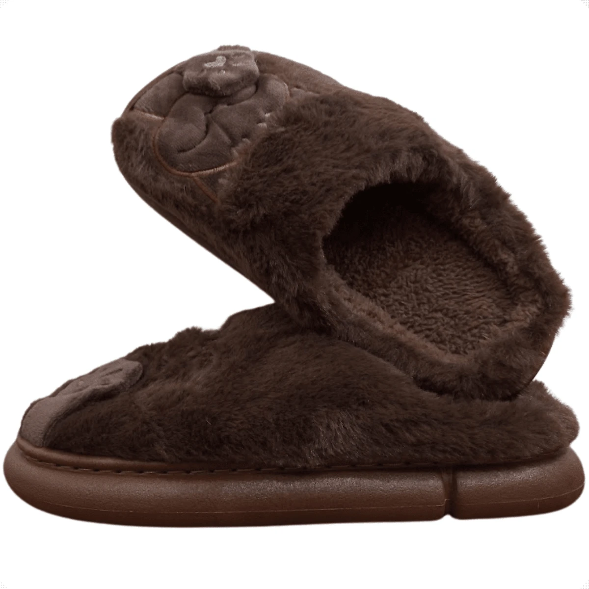 Lucky Cat Slippers Women's Bedroom Slippers PU25-81 - 鏽棕色 - 查看 1