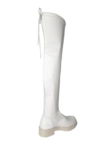 AC. ANA CRISTINA FOOTWEAR Bota Over The Knne AC Salto Baixo Napa Stresch Simples Universitário OUTONO/INVERNO, Bota cano longo bota branca botas feminina elegant