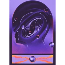 1PC Abstract Futurism Wall Art Dark Colorful Character Geometry Canvas Painting Retro For Living Room Home Decor Optional Frame - Multicolor - View 14