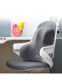 1 cadeira de escritório ergonômica com apoio lombar, encosto de espuma viscoelástica, capa externa de fibra de poliéster macia, design confortável e antiestresse, adequada para uso doméstico, no escritório e no carro, lavável à mão, material escolar, volta às aulas