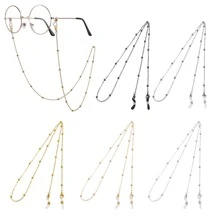Metal Beaded Eyeglass Holders Around Neck Eyeglass Chain For Women Stylish Beaded Glasses Lanyard For Men Women Mask Chain Glasses Neck Strap Vintage Reading Glasses Chain With Eyeglass Loop