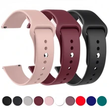 18mm 20mm 22mm Strap For Sam Sung Galaxy Watch7/ 6/5/Pro/4 Classic Silicone Bracelet Hua Wei Watch GT5- 4-2-2e-3-3 Pro Band Silicone Strap For Garmin Vivoactive 3 4 5 Band Forerunner 645 Wristband Bracelet Garmin Forerunner 245
