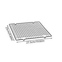 1 pièce Grille de refroidissement carrée noire, cadre en grillage métallique, ustensiles de cuisine anti-adhésifs pour la cuisson de gâteaux et de pains, égouttoir, grille de refroidissement