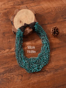 Handmade Beaded Necklace, Bohemian Style Multi-Layered Necklace, European And American Popular