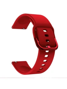 Correa de reloj de silicona suave de 20 mm y 22 mm, banda de repuesto para smartwatch y muñequera, liberación rápida ajustable, compatible con Samsung Galaxy Watch Active 2 40 mm, 44 mm, Active 42 mm 3 4 5 6, Gear S2 S3 Frontier, Classic, Watch GT 2 3 Pro 42 mm 46 mm, Honor Amazfit GTS 2 BIP, deportiva impermeable y transpirable, accesorios de smartwatch para el Día de la Madre, el Día del Padre, el regreso a la escuela de los estudiantes, regalos festivos para hombres y mujeres - Rojo - Ver 1