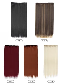 1 pieza Extensiones de cabello sintéticas resistentes al calor de 24 pulgadas y 40 pulgadas en una sola pieza, color marrón óxido, burdeos, rubio, multicolor, extra largas y rectas con 5 clips, extensiones de cola de caballo resistentes al calor de fibra adecuadas para mujeres y niñas para diversas ocasiones, incluyendo festivales de música, fiestas, cosplay, vacaciones y todas las estaciones