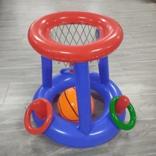 1 Set aufblasbarer Pool Basketball Set, mit schwimmenden Ringen, Strandball Wurfspiel, Pool Aufblasbares, geeignet für Sommerfest Unterhaltung, Wasserkampfspiele, ohne Strom erforderlich, strapazierfähiges PVC Material, Outdoor Wasseraktivitätsausrüstung | Interessantes Design | Aufblasbare Struktur, ideales Urlaubs- oder Geburtstagsgeschenk, geeignet für Familienunterhaltung und Outdoor-Erholung, Wasserspiele, Strandspiele, Outdoor-Spiele, Sport und Unterhaltung, Pool Aufblasbares