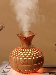 LED Mini Wooden Vase Air Humidifier Light Humidifier - Random Color - View 3