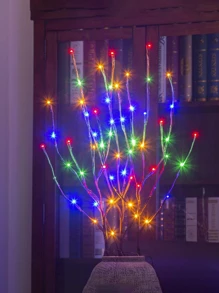 5pcs 20 LED Tree Branch Lights, Indoor Holiday Party Decoration Lighting, Fairy Lights With Tree Branch Design (Batteries Not Included) For Classroom, Office Home, Wedding Decoration Lights Perfect Gift For Birthdays, Holiday Gifts, And Parties. Suitable For Daily Wear And Holiday Celebrations, Suitable For All Seasons, And Is An Ideal Choice For Holiday Accessories,Fall Decoration, Halloween Home Decoration, Christmas Decoration