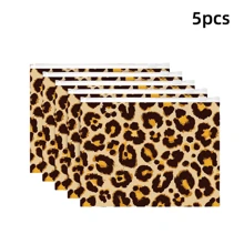 5/10pcs Leopard Pattern Storage Bags, Lightweight Multifunctional Cosmetic Bags, Zipper Bags, Travel Storage Bags, Student Stationery Pencil Bags, Plastic Film Bags, Closed Pockets, EVA Waterproof Toiletries Bags, Coin Purses, School Supplies Tool Bags, Pencil Bags, Card Bags, Sundries Storage Bags, Multifunctional Bags, Large Capacity, Suitable For Travel, Work, And Picnics, Travel Essentials, Cruise Essentials, Party Gifts