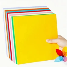 100 photos de set de papier artisanal coloré, 10 couleurs différentes, parfait pour l'origami, les artisanats artistiques, les fournitures de bureau, le scrapbooking, la couture, les outils de papier - matériaux de papier de haute qualité, fournitures scolaires, rentrée scolaire