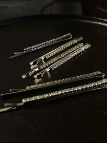 6 buc stras argintiu culoare solidă argintiu dintr-o singură bucată cleme breton, agrafe elegante de zi cu zi, accesoriu de păr, cleme cu gheare, clemă cu capsă, cleme pentru păr, agrafă de păr, gheare de păr