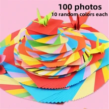 100 photos de set de papier artisanal coloré, 10 couleurs différentes, parfait pour l'origami, les artisanats artistiques, les fournitures de bureau, le scrapbooking, la couture, les outils de papier - matériaux de papier de haute qualité, fournitures scolaires, rentrée scolaire