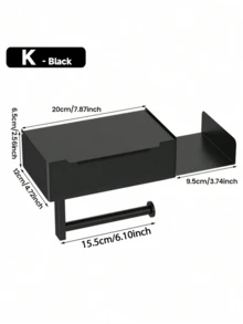1个带储物架的卫生纸架，卫生纸和湿巾架，浴室纸巾分配器，浴室配件，浴室用品，浴室工具 - A款 - 查看 13