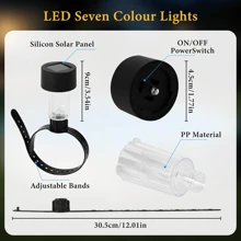 Lumière décorative ambiante à LED solaire en plusieurs pièces, convient pour le balcon, l'extérieur, le jardin, la clôture de la piscine, la décoration. Lampe de nuit étanche à LED multicolore. Un excellent cadeau pour l'été