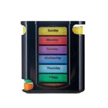 7-Day Stackable Travel Pill Box - Weekly Pill Organizer For 1 Day 4 Times Supply - Colorful Rainbow Design, Durable Plastic Material, Compact And Portable Vitamins Containers