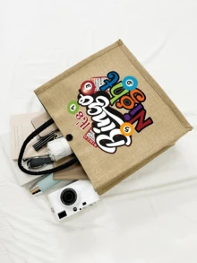 Pool Life 帆布手提包套装，包括零钱包和手提包、字母包、拉链包、个性礼品包、卡通趣味多功能手提包、黄色亚麻黑色带扣手提包、购物袋、化妆包、杂物收纳袋