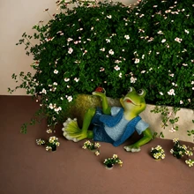 1 kreative Heim Frosch Ornament Tier Harz Handwerk Cartoon Wohnzimmer Schreibtisch Dekoration Garten Skulptur & Statue Hof Statue