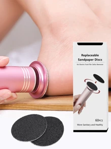 60Pcs/Box Foot Sandpaper,Flexible Callus Remover Pads For Electric Pedicure Tools, Multi-Grit Grinding Files For Dead Skin,Salon & Home Pedicure Essential,Great For Travel & Gym Use