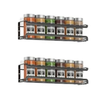 2 piezas Estante de especias montado en la pared, ahorro de espacio para frascos de especias y condimentos, organizador de especias para colgar con tornillos o adhesivo para gabinetes, despensa de cocina - Multicolor - Ver 17