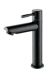 1 pezzo Rubinetto lavandino in acciaio inossidabile, rubinetto acqua fredda singolo, montaggio su piano lavandino, disponibile in cromato, nero, oro