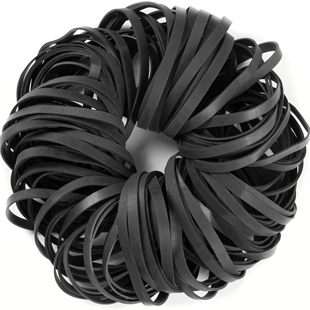 50/100pcs Black Rubber Bands Size 64 For Office Supplies Home Money File Folders Strong Elastic Rubber Bands For Hiking Backpacking Survival