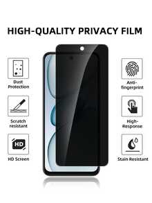 3 件钢化玻璃屏幕保护膜，防窥视，兼容 Infinix 和其他手机型号，防刮，易于安装，隐私保护礼物，生日、家人、朋友手机屏幕保护膜，手机配件防水防震防摔防摔防指纹全覆盖 - 黑色 - 查看 4