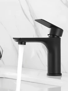 1 pezzo Rubinetto moderno in acciaio inossidabile a doppia manopola con foro singolo, anti-schizzi, finitura brunita, nucleo in ceramica, ideale per cucina, lavanderia e bagno