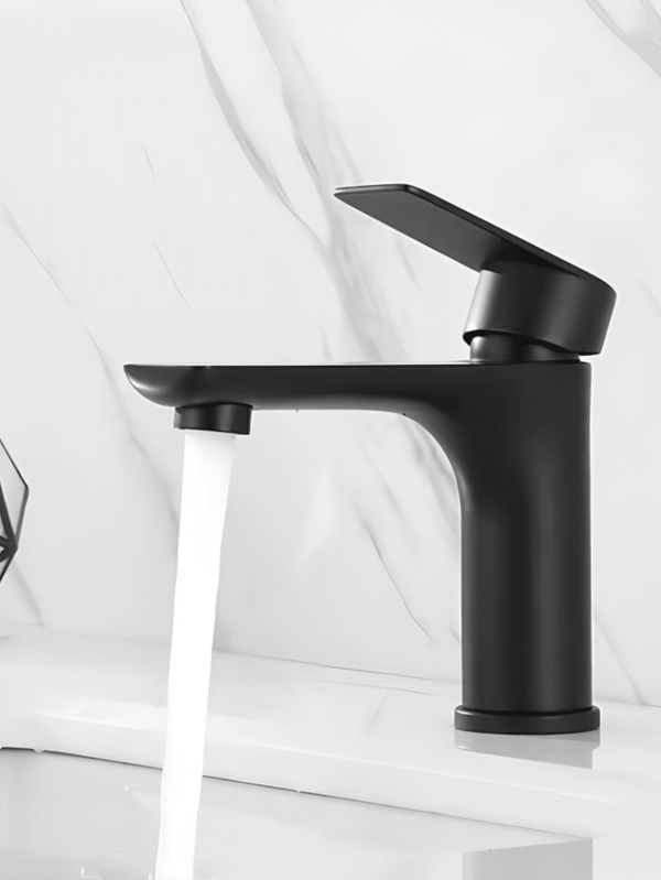 1 pezzo Rubinetto moderno in acciaio inossidabile a doppia manopola con foro singolo, anti-schizzi, finitura brunita, nucleo in ceramica, ideale per cucina, lavanderia e bagno