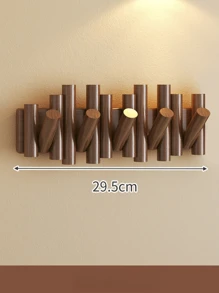 1 Pc Cylindrical Piano Key-Shaped Solid Wood Coat And Hat Rack, Wooden Decorative Hook Wall-Mounted Hook, Wall And Door Rear Hook Foldable Door Rear Hook, Bedroom Nail-Free Storage Rack Coat And Hat Hook, For Storing Keys, Hats, Clothes, Chains And Accessories, Suitable For Decorating The Entrance And Foyer, Behind The Door, Bedroom And Living Room Walls
