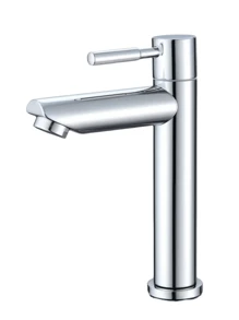 1 pezzo Rubinetto lavandino in acciaio inossidabile, rubinetto acqua fredda singolo, montaggio su piano lavandino, disponibile in cromato, nero, oro