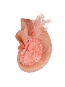 1pc Women Fascinator Feather Flower Hair Clip Headband Straw Hat Bridal Headband Derby Hat Cocktail Tea Party Prom Hair Accessories Mini Hats Tiny Hats Mini Top Hat Mini Cap, School Stuff, Gifts, Wedding