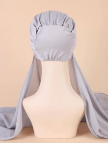 1 Miếng NỮ Chất rắn Quấn đầu Với khăn quàng cổ Đối với Cuộc sống hàng ngày - Màu be - Xem 3