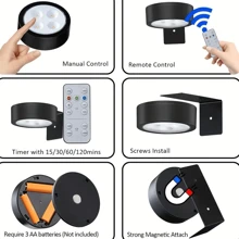3 Stücke batteriebetriebene Wandleuchte, 3 Farbeinstellbar, mit Fernbedienung, kabellose Wandleuchte, Innenraum Wandleuchte, dimmbar und timer Wandleuchte, verwendet für Fotorahmenkunst-Erstellung, kabellose Malerei Licht mit Fernbedienung, Partydekorationen, Eishockey-Licht (ohne Batterie)
