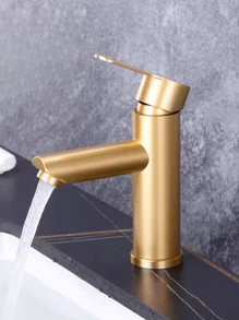 1 pezzo Rubinetto elegante in acciaio inossidabile per acqua calda e fredda per il lavandino del bagno, perfetto per lavarsi le mani e il viso in bagno o per l'uso nel lavello della cucina