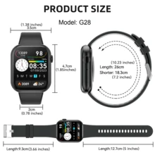 Hwagol 2025 Upgrade Smartwatch (Anrufe/Wählen unterstützt), 1,85" Display, 230mAh Akkukapazität, Unisex, Fitness Tracker, Mehrere Sportmodi, Schrittzähler, Kalorienrechner, Schlafüberwachung, Herzfrequenzmonitor, kompatibel mit Android und iOS - Schwarz - Übersicht 3