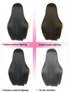 Straight Black V Part Wig For Women V Shape Wigs No Leave Out Upgrade U Part Wigs Glueless Synthetic Vpart Wigs Full Head Clip In Half Wig For Women