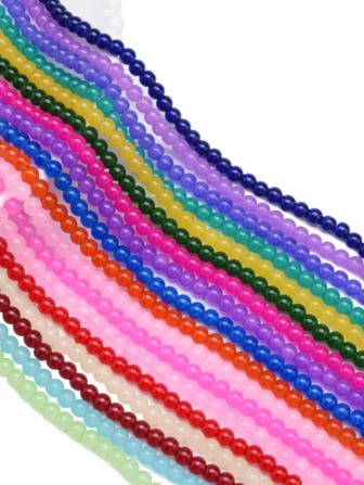 100pcs 8mm Colorful Glass Imitation Jade Beads For DIY Bracelets Necklaces