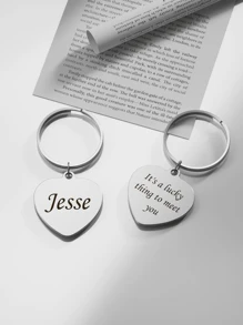 Llavero personalizado de acero inoxidable con grabado de pareja y amor como regalo del Día de Acción de Gracias, Día del Padre o Día de la Madre