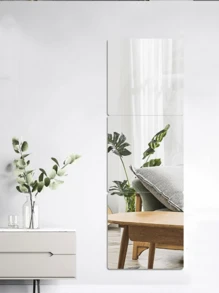 4 Stück selbstklebende Acrylspiegel-Bögen in HD-Qualität, rahmenloser flexibler Spiegelbelag ohne Glas, Spiegelaufkleber für Heim-Wanddekoration, geeignet für Fitnessstudio, Wohnzimmer, Schlafzimmer, Büro, ideal als Geschenk für Freunde und Familie.