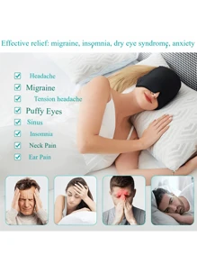 Cappello per emicrania, fascia rinfrescante per il viso con gel refrigerante, maschera per gli occhi con compressione fredda, cuffia regolabile, prodotto rinfrescante per il viso
