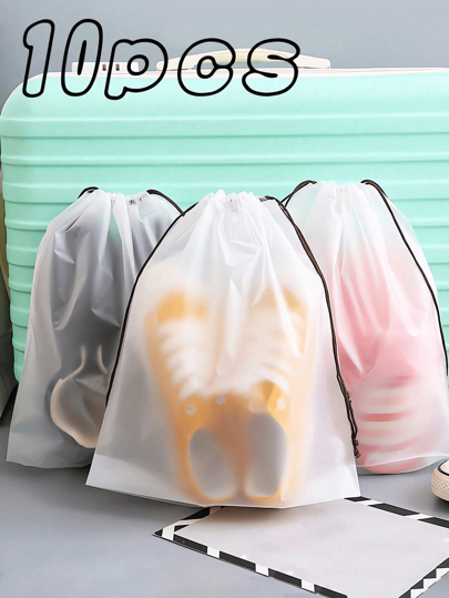 Portable Transparent Plastic Travel Shoe Bags, Used For Packaging And Protecting Shoes