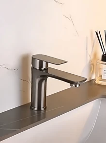 1 pezzo Rubinetto moderno in acciaio inossidabile a doppia manopola con foro singolo, anti-schizzi, finitura brunita, nucleo in ceramica, ideale per cucina, lavanderia e bagno