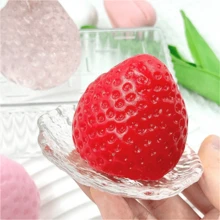 1 件红色/粉色/透明草莓挞挤压玩具 - 慢回弹减压玩具，适合青少年、成人、办公室和派对、圣诞惊喜礼物、握力/感官训练/自闭症手眼协调练习（迷你硬质材料） - 彩色 - 查看 11